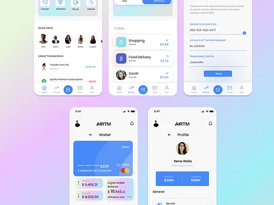 Airtm - Banking App UI app design bank app banking app ui dashboard design digital banking fintech design mobile ui responsive design uiux user experience