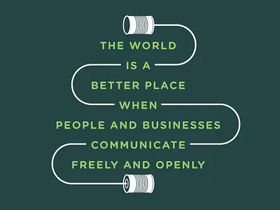 Communication clean flat illustration quote tin cans typography vector wire