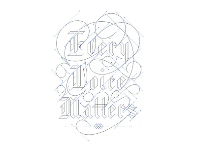 Curves and Blocks blackletter flourish handles script vector