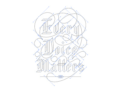 Curves and Blocks blackletter flourish handles script vector