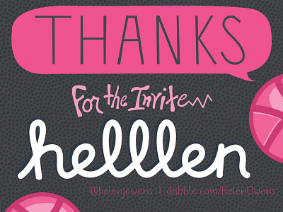 Thanks Helen basketball debut dribbble invite logo new pink shot thanks