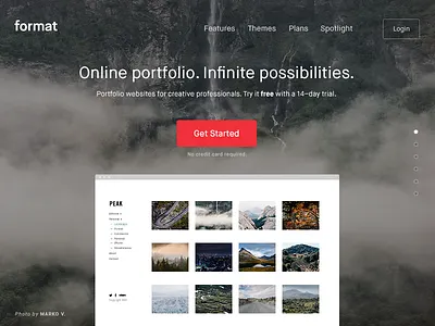 Format Website about features format marketing plans themes