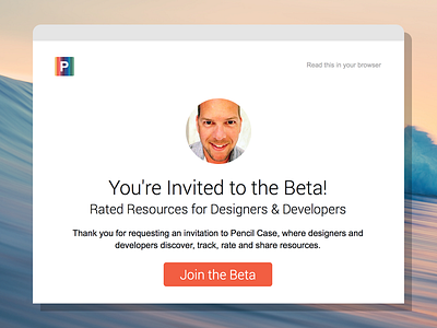 Pencil Case Personalised Invite beta email gravatar invite pencil case personalisation