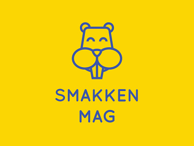 Smakken Mag Logo Dribbble blue debut flat hamster illustration logo minimal ui yellow