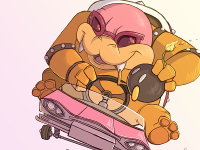 Roy Koopa illustration koopa koopalings mario mario kart nintendo roy