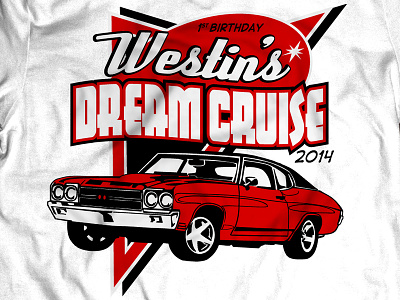 Teeshirt Concept birthday car dream cruise geometry illustration one party tee teeshirt