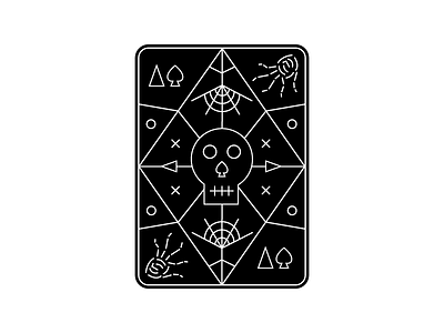 Ace of Spades ace card hand o skull spade spider web x