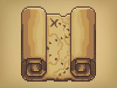Quester App Icon icon ios map pixel pixel art scroll