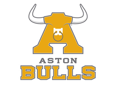 Aston Bulls a aston b bulls horns identity logo ring ruby league rugby yellow