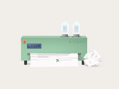 Bizbot error illustration machine