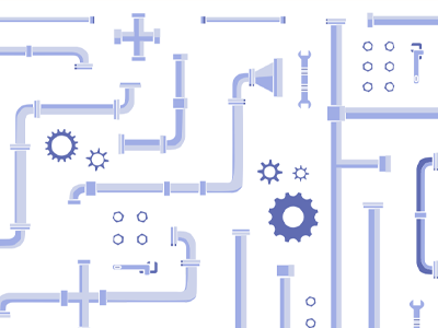 Pipes gears illustration pipes