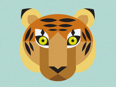 Tiger animal big cat cat endangered geometric icon illustration tiger