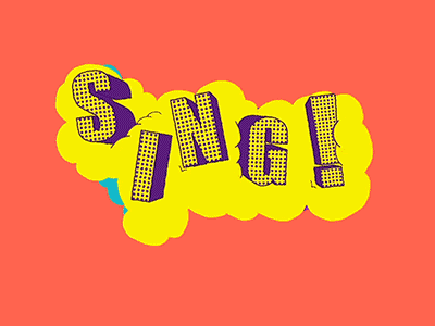 Sing boom cel cel animation colourful explode frame by frame music sing singing tour
