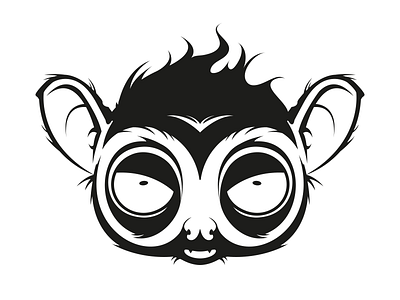 Big Eyed Tarsier Bw almost extinct animal big eyed tarsier endangered species tough vector illustration