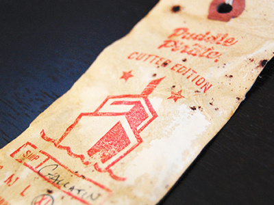 Cutter Edition Tag coffee stain collection cutter puddle pirate red shirt special edition stamp tag vintage