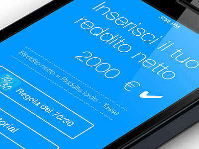 First screen Regola del 70/30 for iOS 7030 app clean del developer ios iphone ipod minimal mockup regola