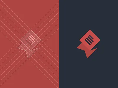 Logo Construction bookmark branding construction geometry grid identity logo logotype mark