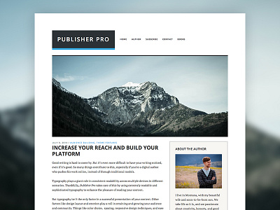 Publisher Pro / Single / v3 design genesis child theme genesis framework interface photoshop responsive ui ux web design wordpress theme