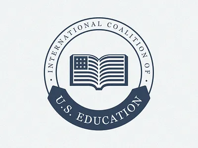 ICUSE Logo book education flag logo us usa