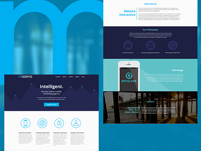 Mazena Site ad agency flat homepage mobile site web web design