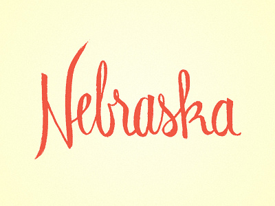 Nebraska calligraphy cream cursive drawing good hand lettering life nebraska scarlet script warm