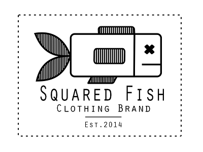 Squared Fish Logo brand clothing fish logo square squared vector