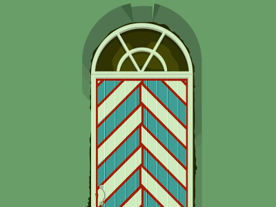 Sergei court, Russian Compound compund door doors green illustrator jerusalem painted russian vector