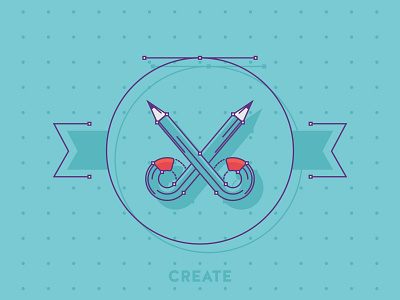 Agency Tools to Create crayons create design icon illustration scissors tools vector