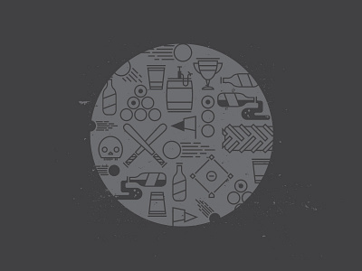 Top Secret beer field day 2014 flat icons illustrator line icons sports texture tshirt