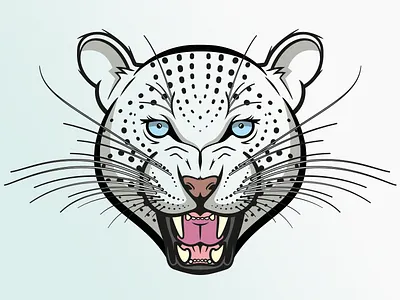 Snow Leopard almost endangered extinct illustration leopard snow species vector