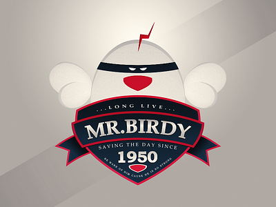 Mr Birdy angry bird blue cute logo power red shield usa