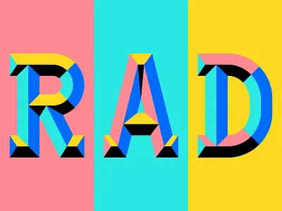 RAD chiseled faceted facets lettering letters type typography