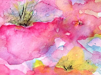 watercolor detail abstract blend colors flowers painting pink watercolor