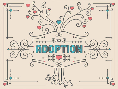 Adoption adoption frame heart illustration line art simple swirls tree typography