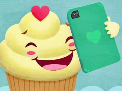 Cupcake takes a selfie cupcake kawaii kids selfie sweet