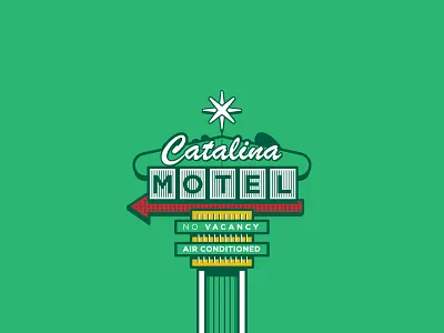 Catalina Motel 60s americana lights motel neon no vacancy retro roadside sign signage
