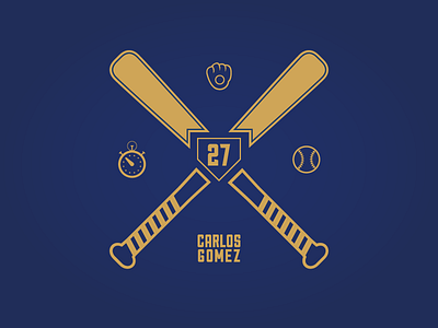 Speedy Mr. Gomez baseball blue brewers gold icons milwaukee