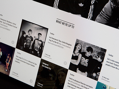 Social Grid design instagram music social twitter website wip