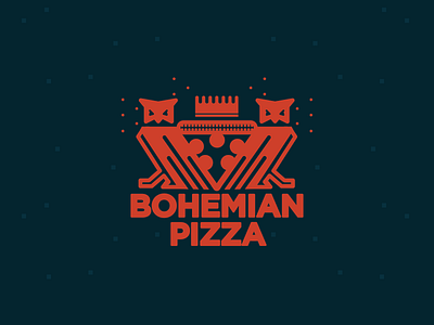 Bohemian Pizza art blue illustration line red sauce vector