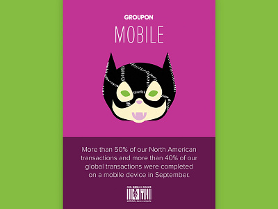 Groupon Mobile Poster cat woman flat design girl geek dinner groupon illustration poster