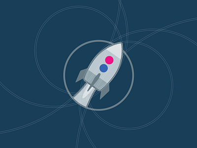 Flickr iOS Launch Illustration branding circles dots flickr illustration ios launch logo rocket space tshirt