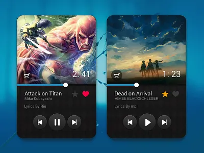 Tiny Music Player UI music player music player ui skeumorphic