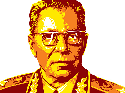 Ustinov illustration magazine portrait vector