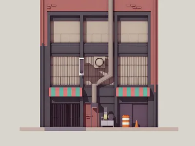 Rendezvous bbq building low poly memphis