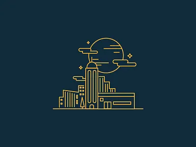 Monoline city icon johnmoreno monoline noche