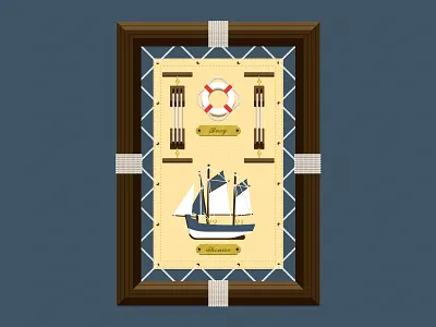Nautical Keyholder boat holder house illustration key nautic vector