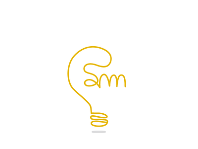 My logo brand identity initials lightbulb line logo minimal yellow