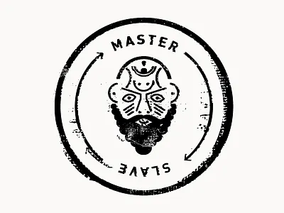 Master & Slave black white brand identity logo master slave