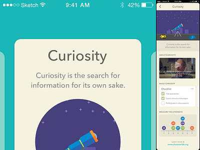 Character Strengths cards character curiosity ios iphone soft strengths ui