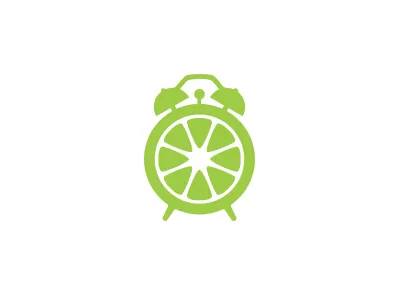 BigTime Lime alarm bell big time clock design green lemon lime logo negative space nuion